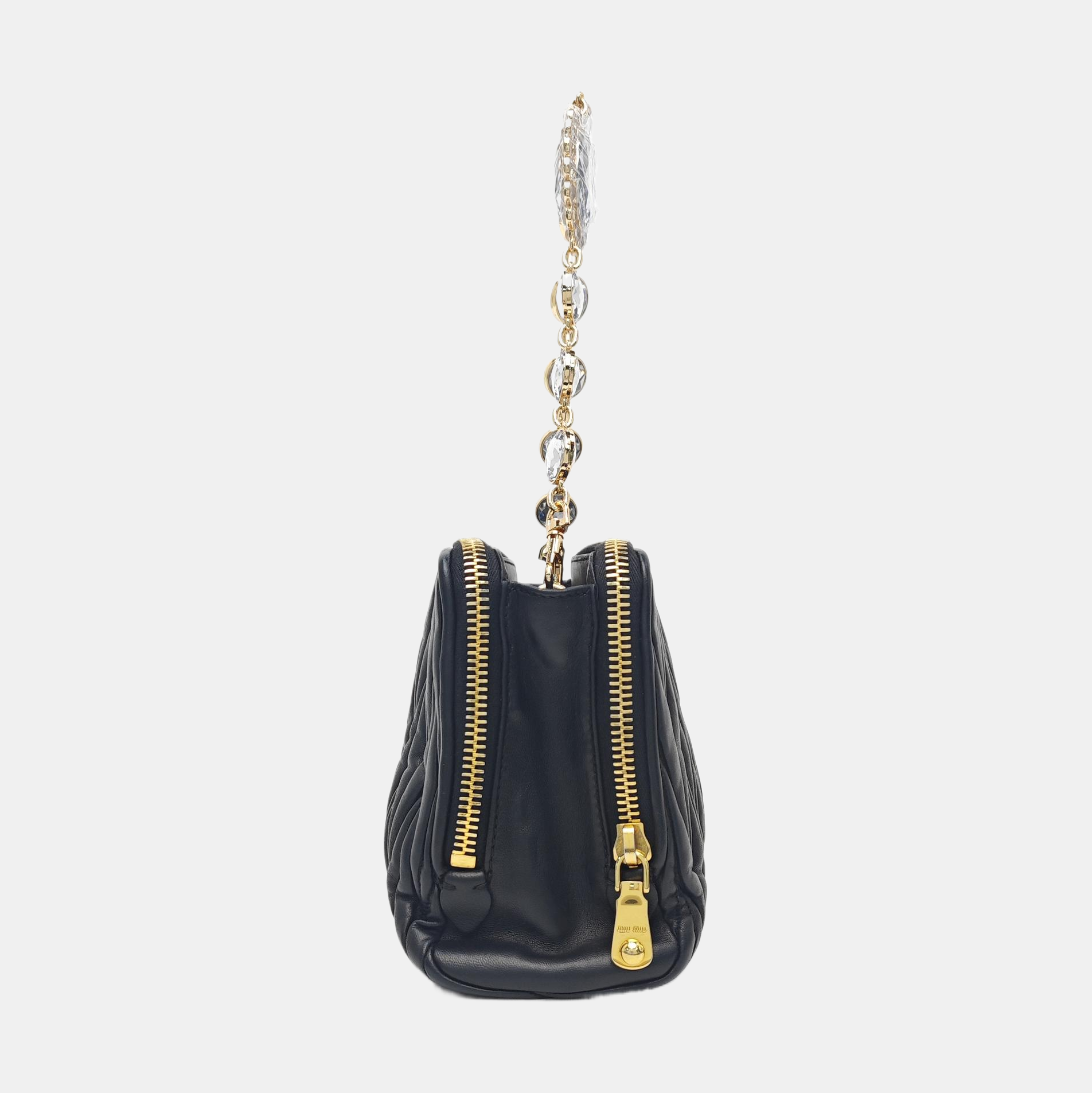Quilted Lambskin Shoulder Bag Black