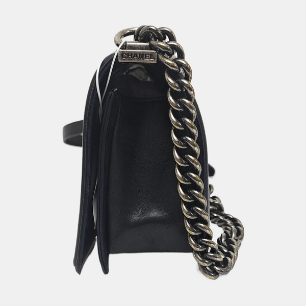 BOY CHANEL Medium Quilted Lambskin Black