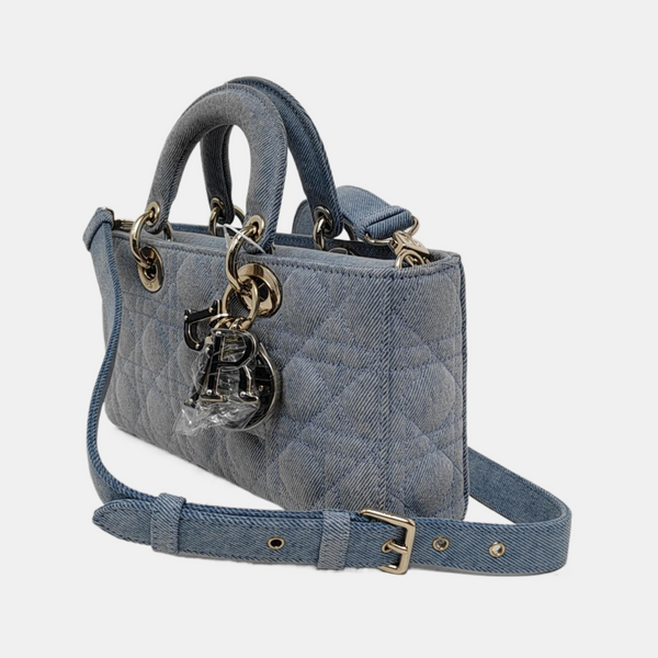 Lady D-Joy Medium Cannage Denim Blue