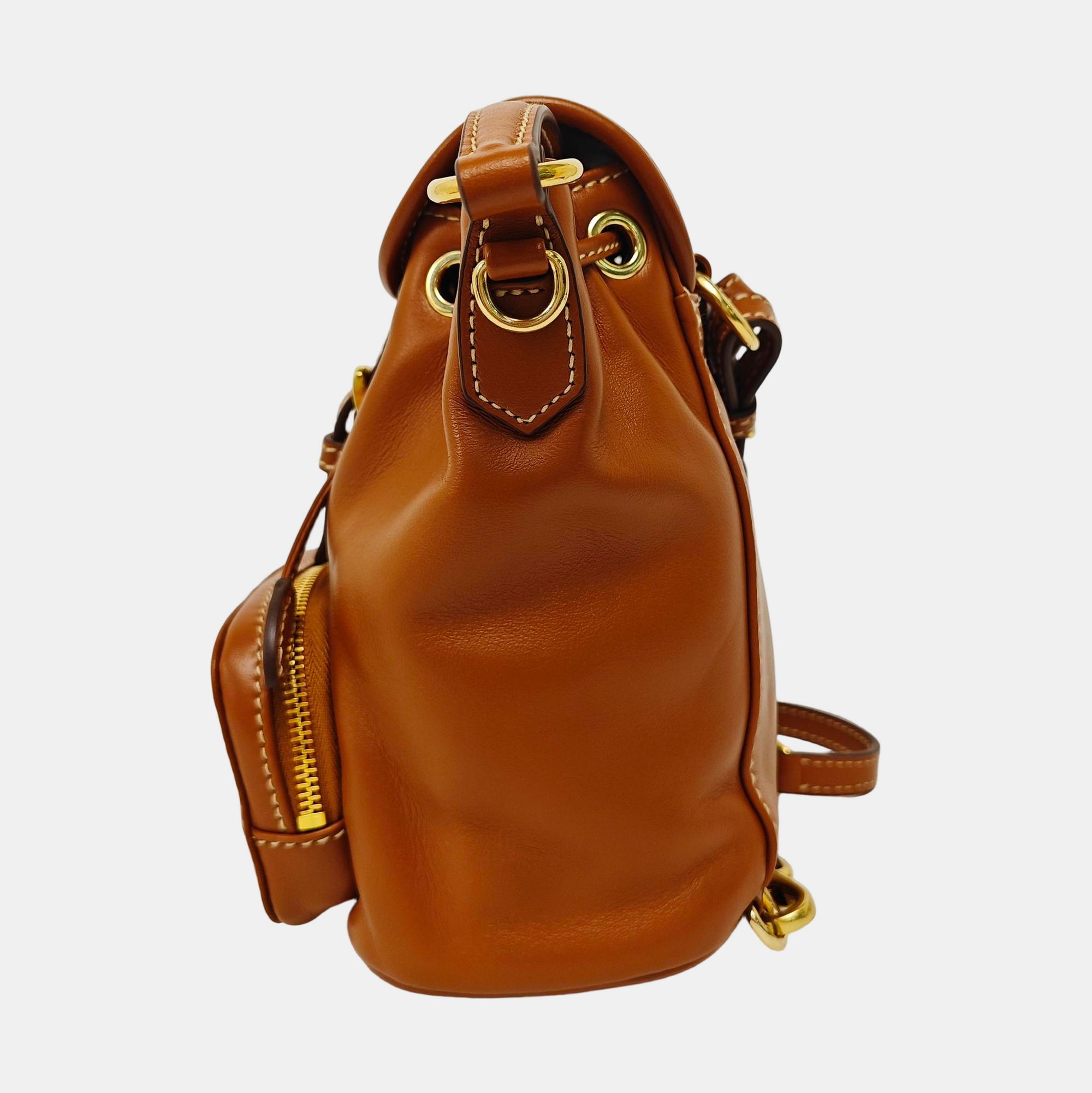 Calfskin Backpack Mini Brown