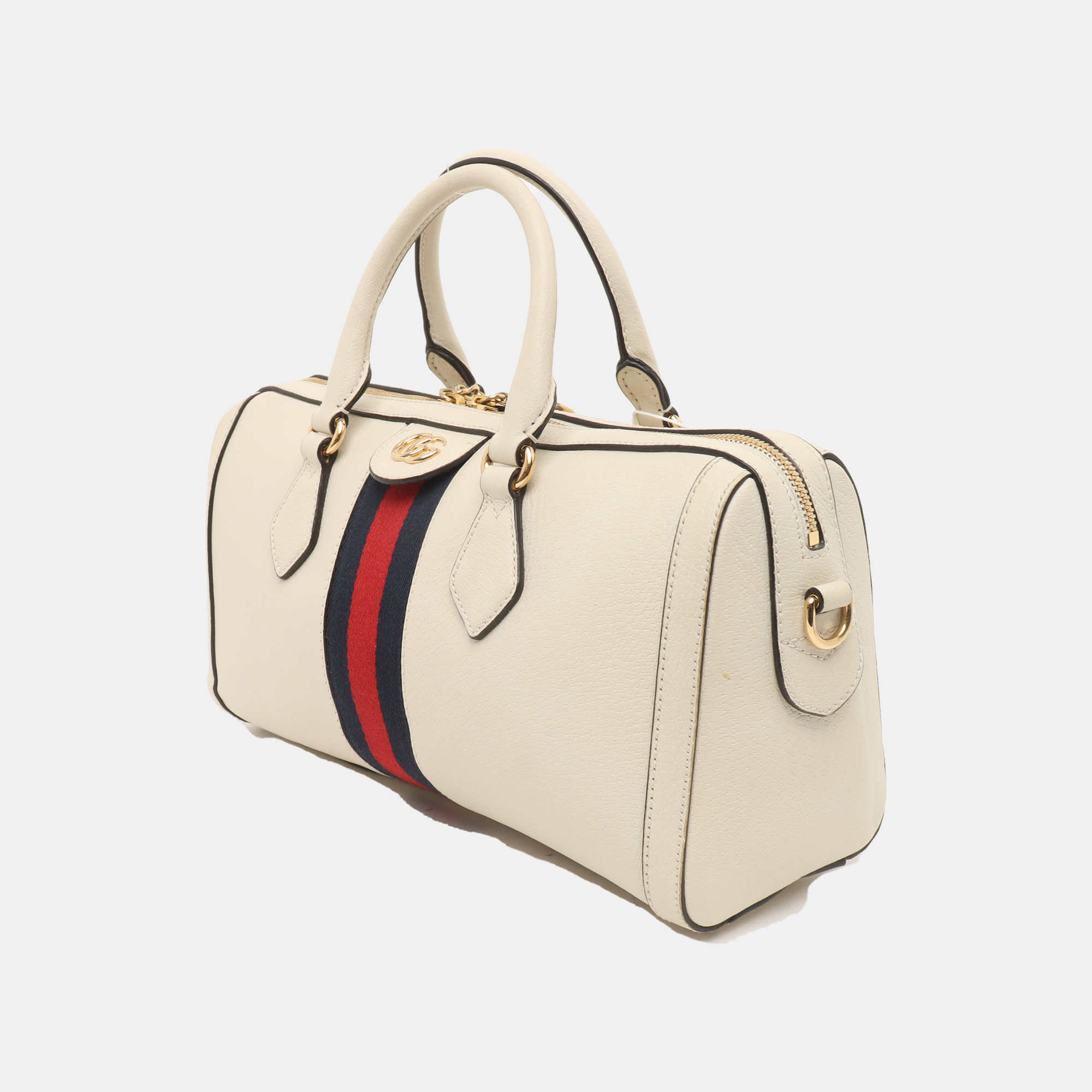 Authenticated pre-owned  Ophidia Medium Calfskin White - Top Handle Bag at Looply