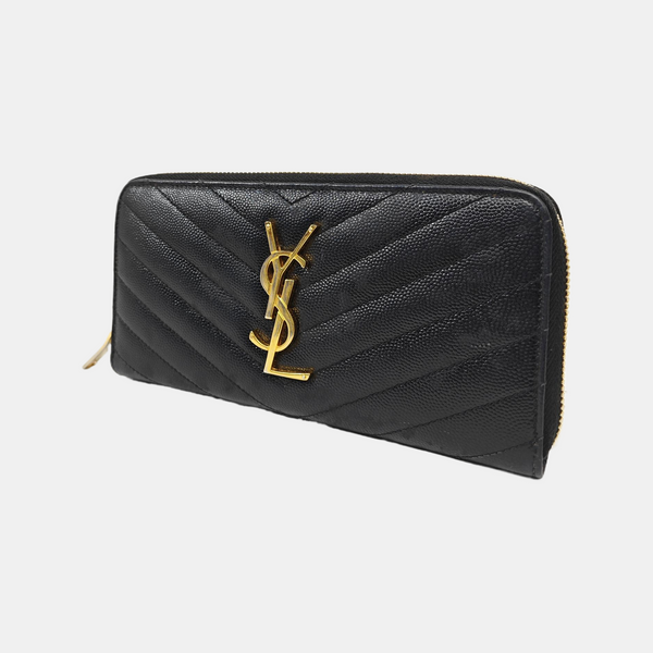 MONOGRAM Chevron Calfskin Black Wallet