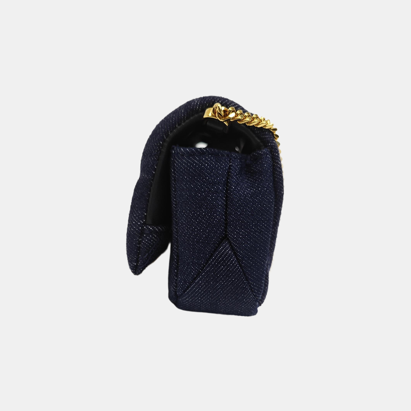 SERPENTI CABOCHON Mini Quilted Denim Blue