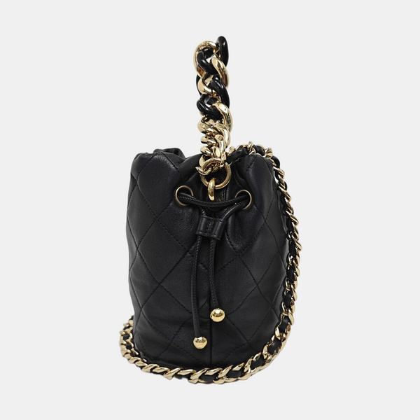 DRAWSTRING Quilted Lambskin Black
