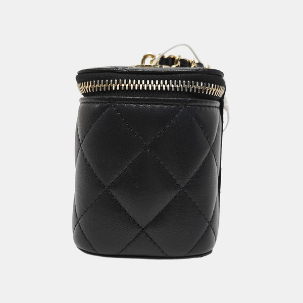 VANITY CASE Small Quilted Lambskin Black