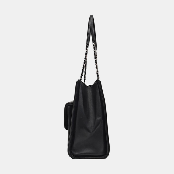 Quilted Lambskin Tote Bag Black
