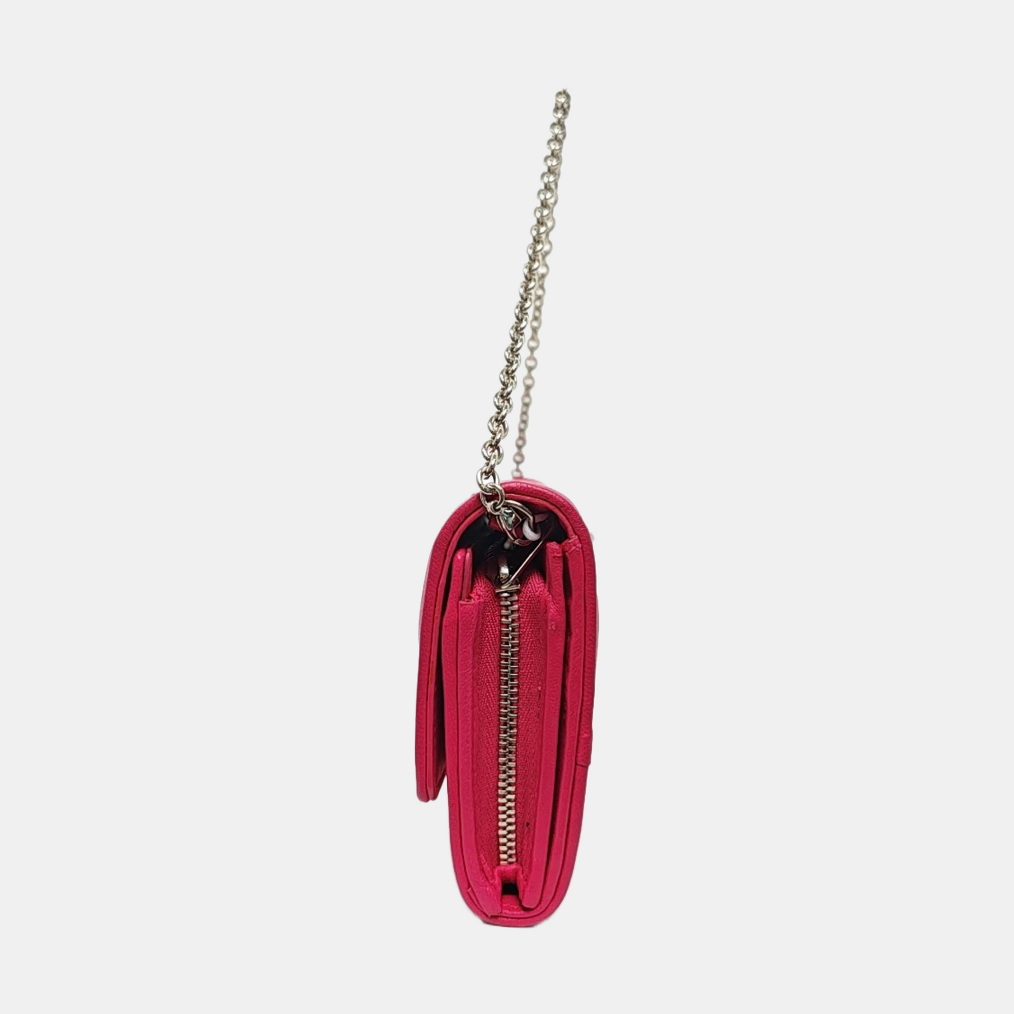 Cannage Lambskin Top Handle Bag Red