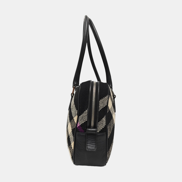 Fabric Top Handle Bag Black