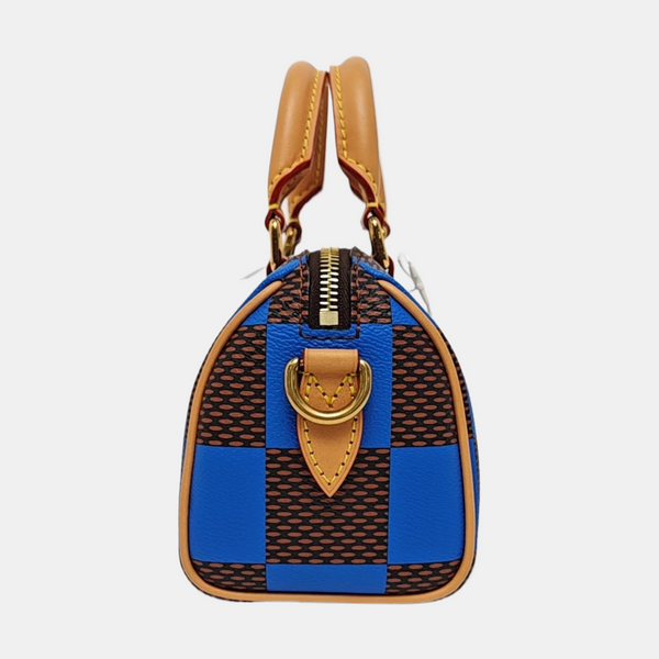 SPEEDY Super Mini Damier Coated Canvas Blue