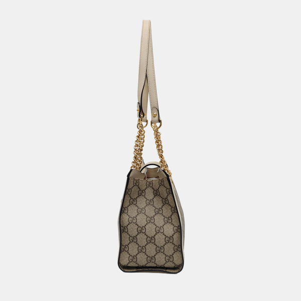 Padlock Small Monogram Coated Canvas Beige