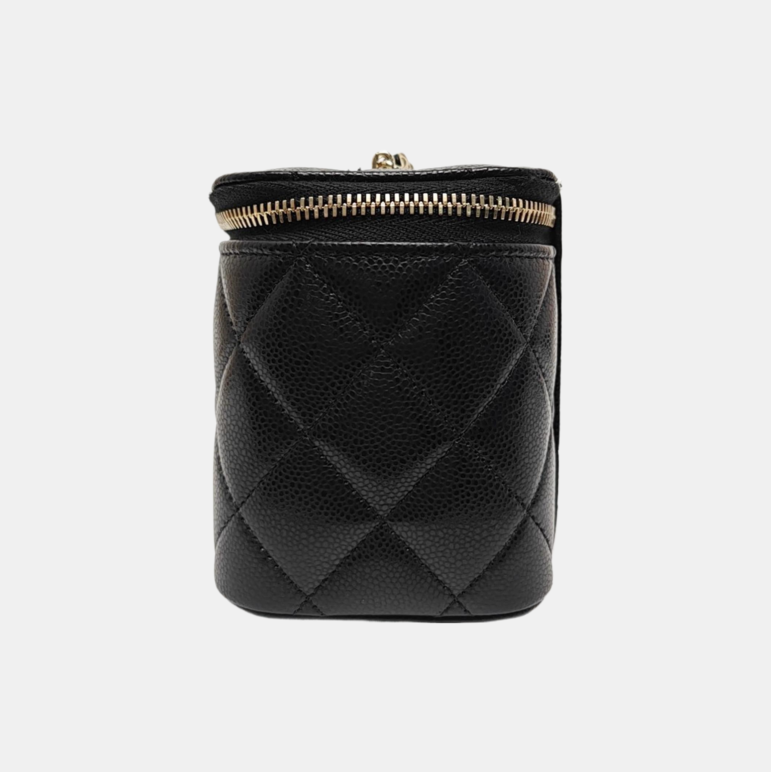 VANITY CASE Small Quilted Grained Calfskin Black