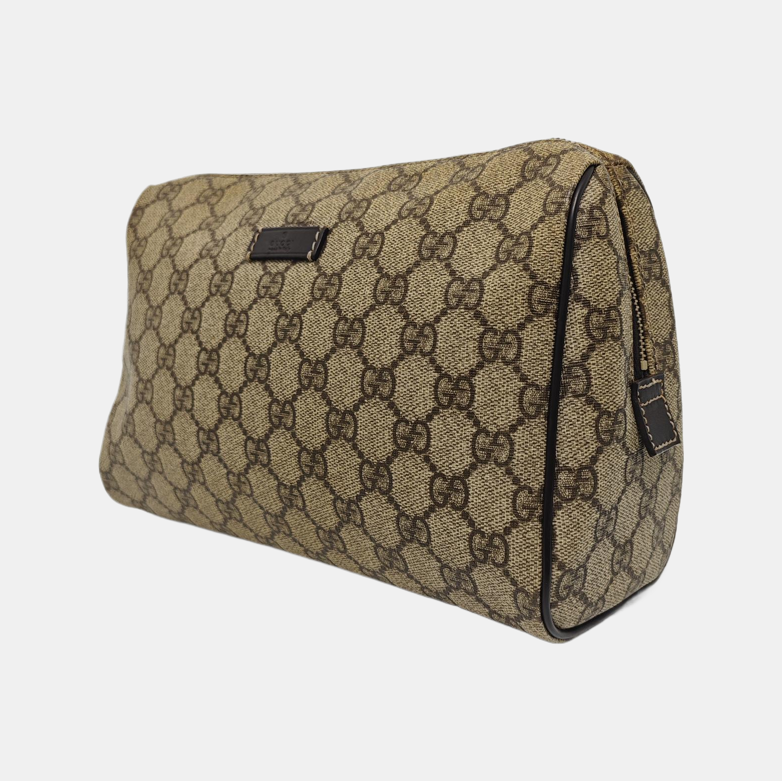 Monogram Coated Canvas Clutch Brown