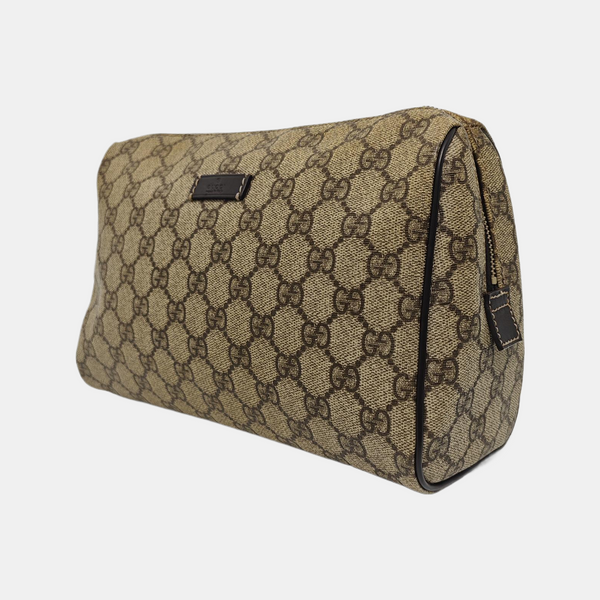 Monogram Coated Canvas Clutch Brown