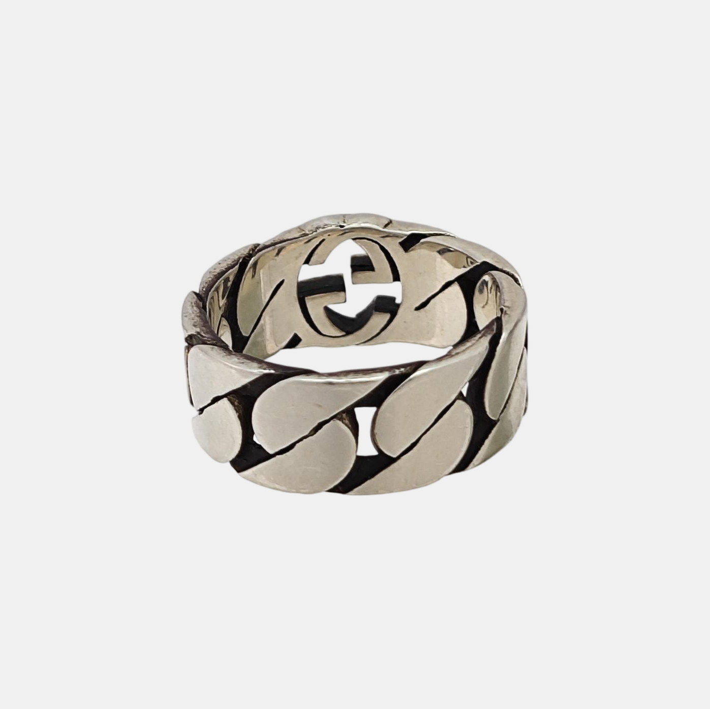 Interlocking G 925 Sterling Silver Ring HK 14
