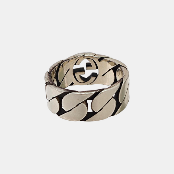Interlocking G 925 Sterling Silver Ring HK 14