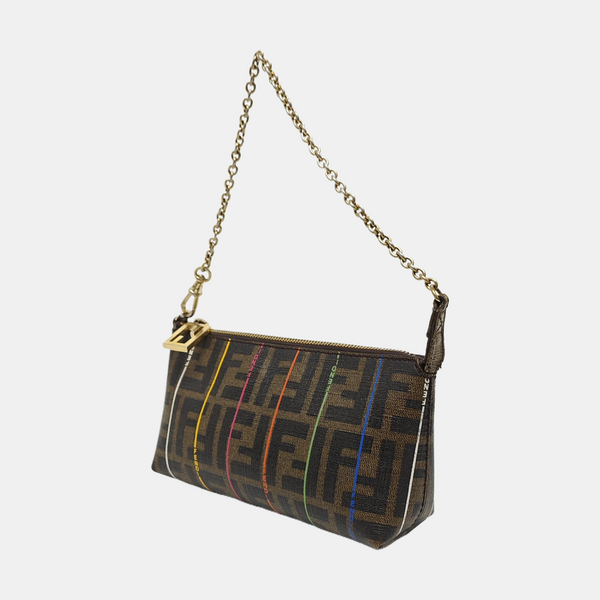 Coated Canvas Top Handle Bag Brown
