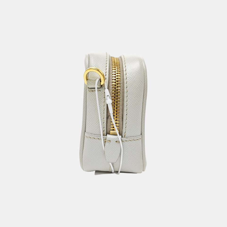 Saffiano Calfskin Shoulder Bag White