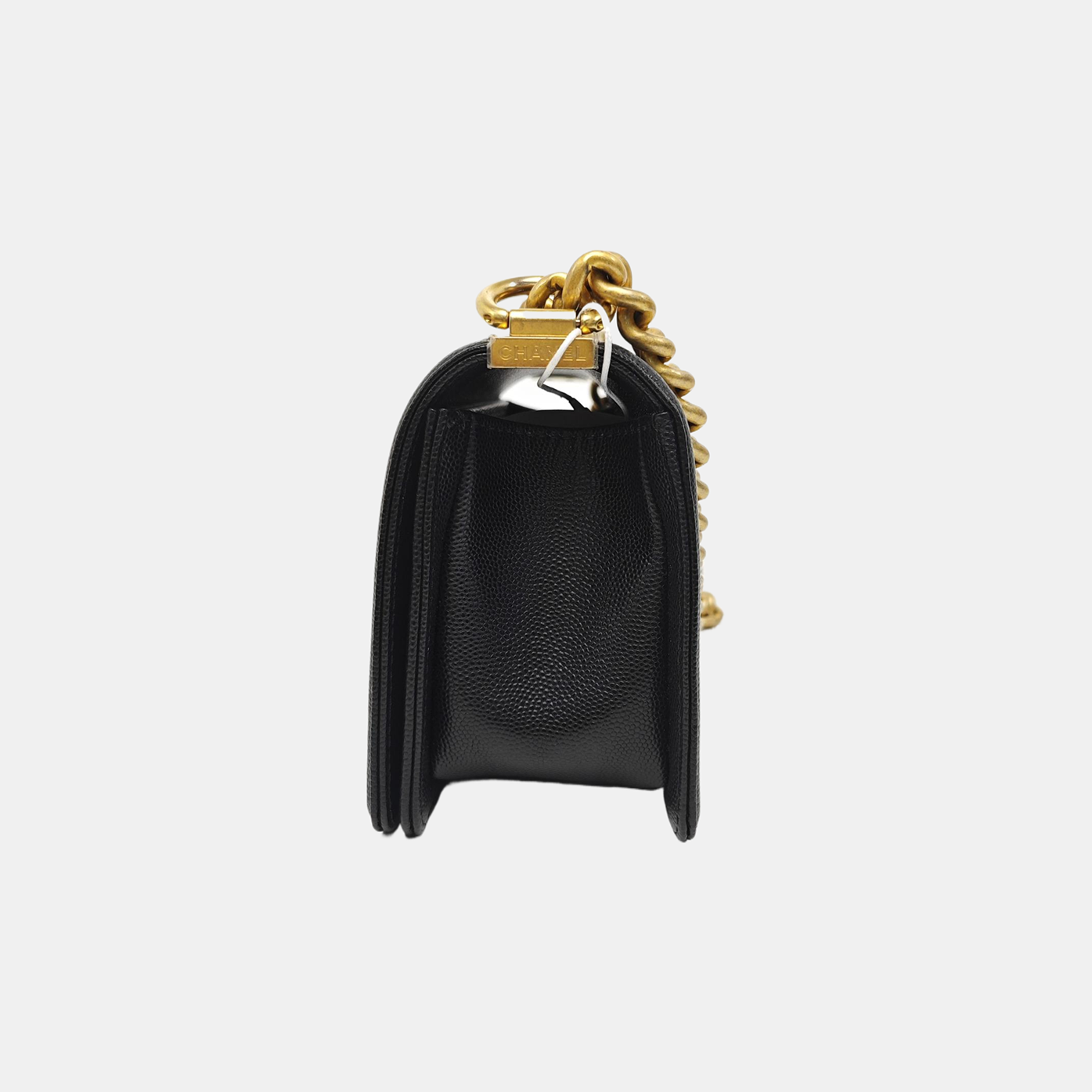 BOY CHANEL Small Quilted Grained Calfskin Black