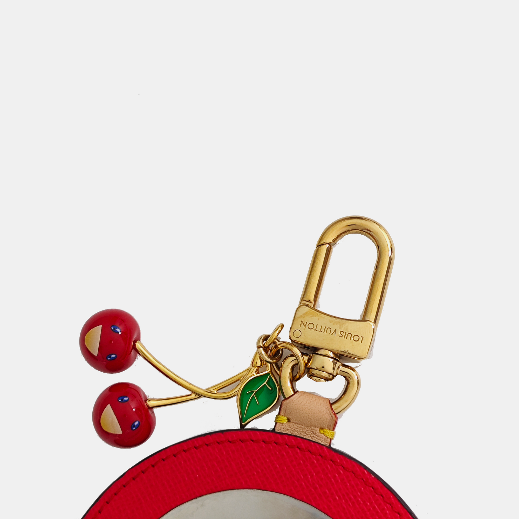 Leather Bag Charm Red