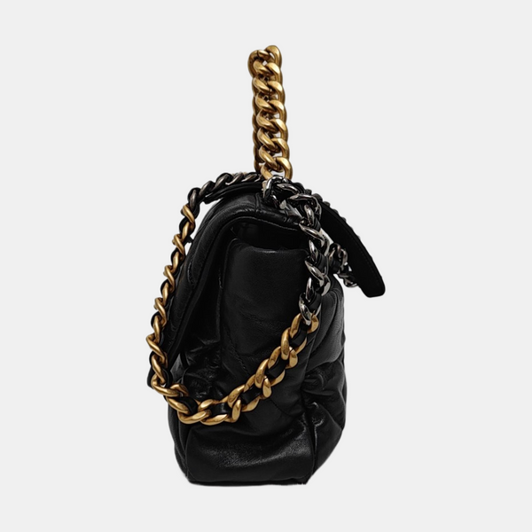 CHANEL 19 Large Quilted Lambskin Black