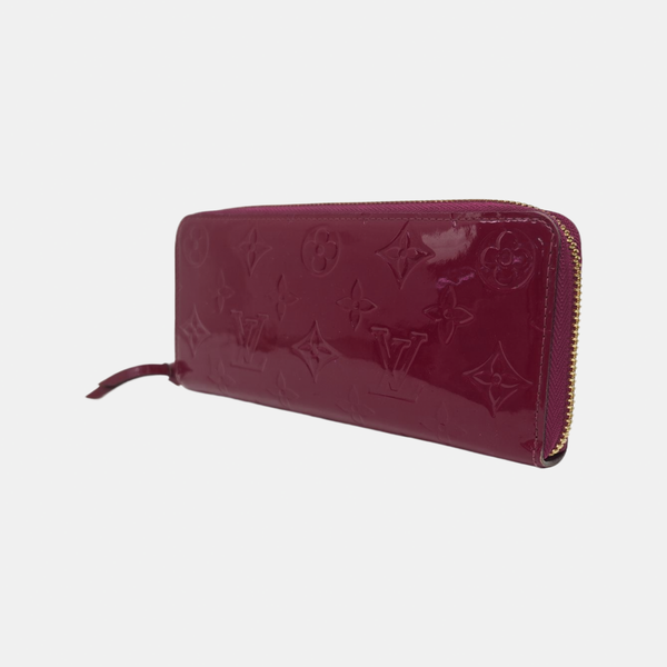 CLÉMENCE Monogram Patent Leather Purple Wallet