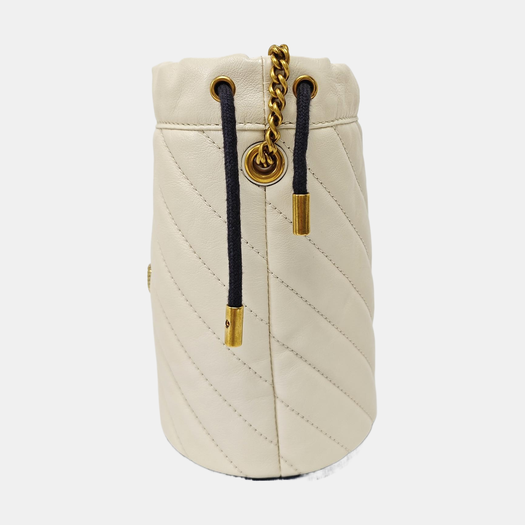 GG Marmont Mini Quilted Calfskin White