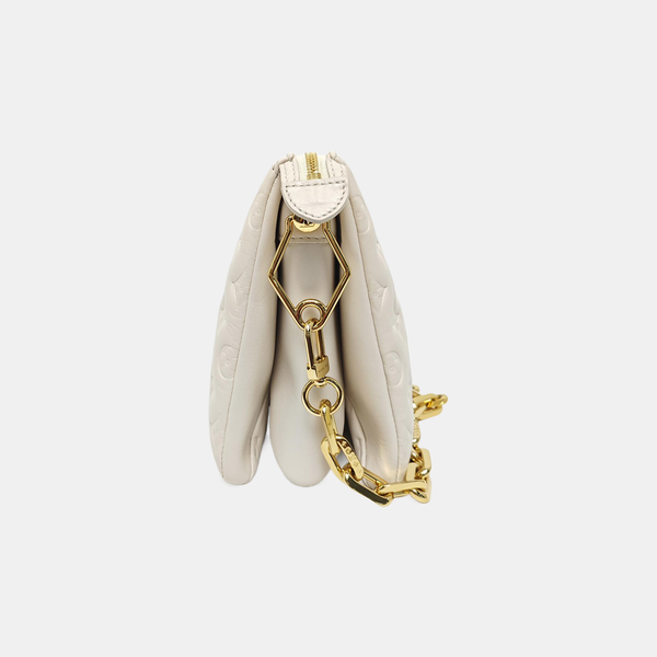 COUSSIN PM Monogram Calfskin White