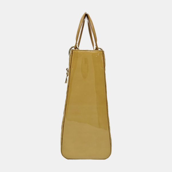 Lady Dior Large Cannage Lambskin Yellow