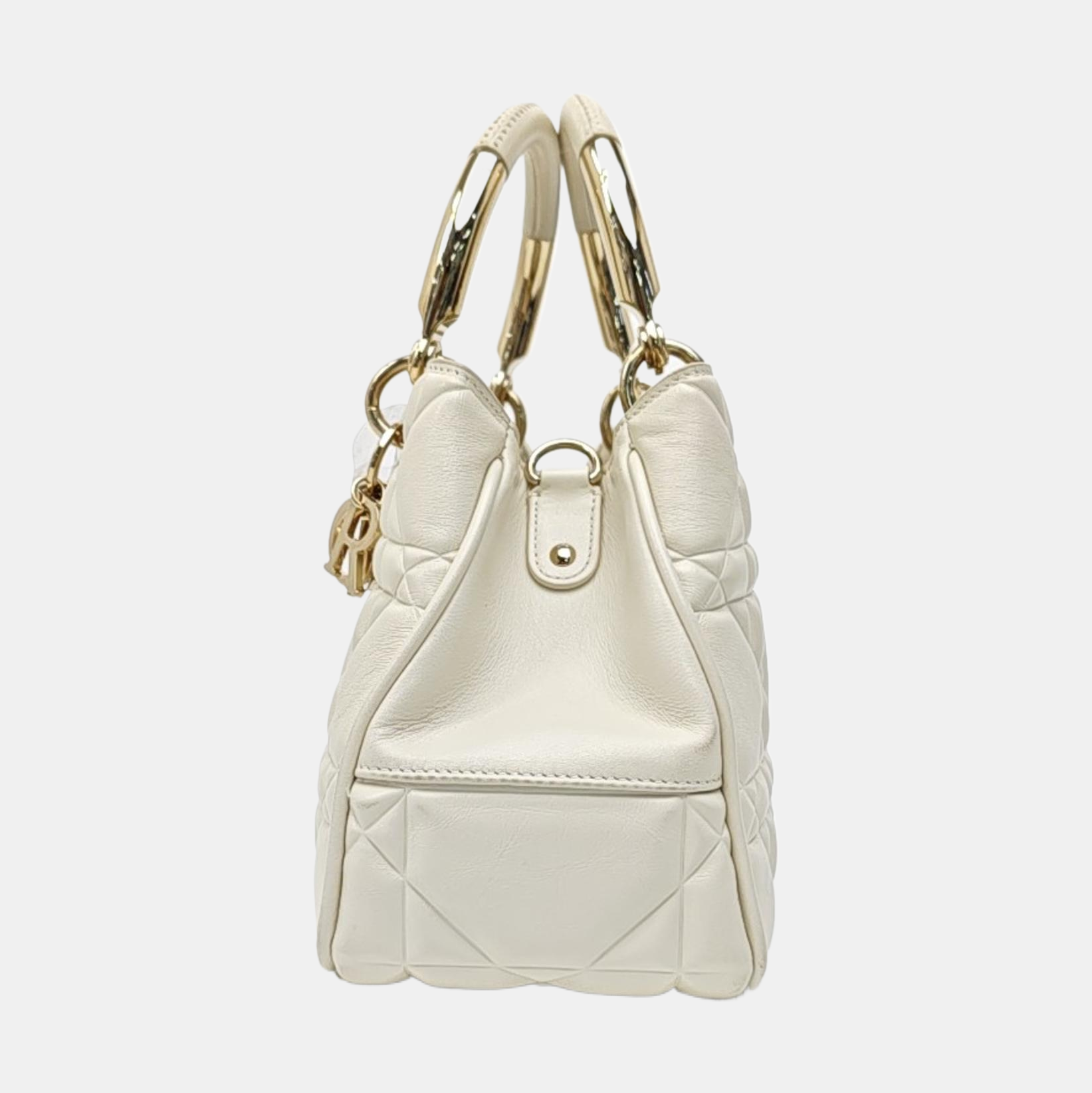 Lady 95.22 Medium Cannage Calfskin White