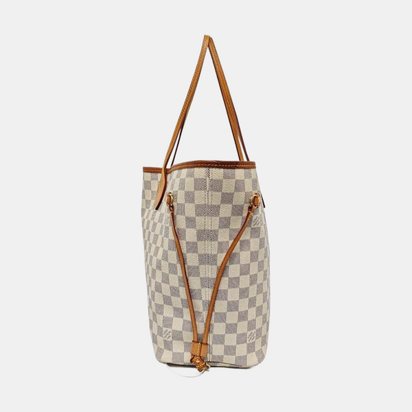 NEVERFULL MM Damier Azur Coated Canvas White