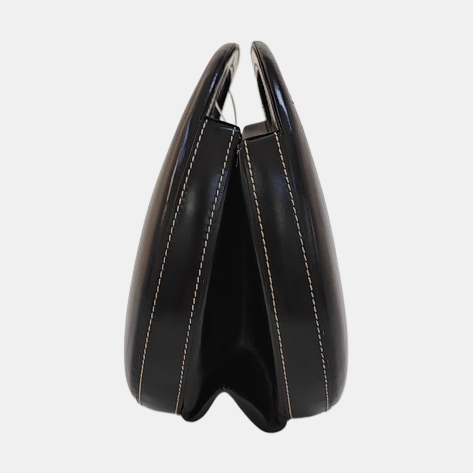 Calfskin Top Handle Bag Black