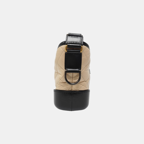 GABRIELLE Small Quilted Calfskin Beige