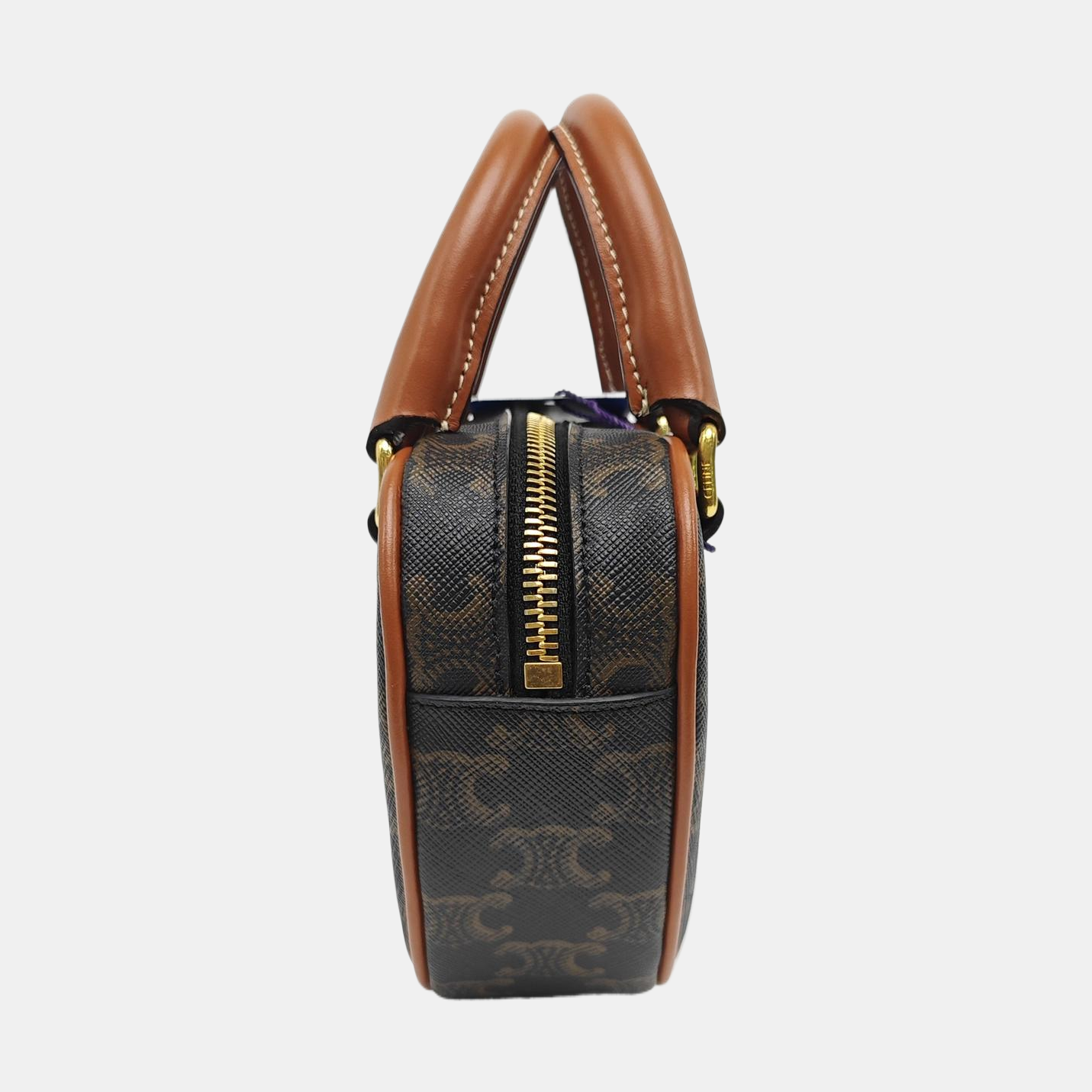 Coated Canvas Tote Bag Brown