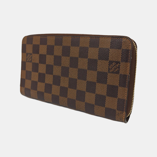 ZIPPY Damier Ebene Coated Canvas Brown Wallet