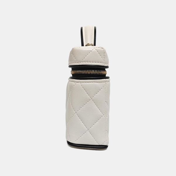 VANITY CASE Small Quilted Lambskin White