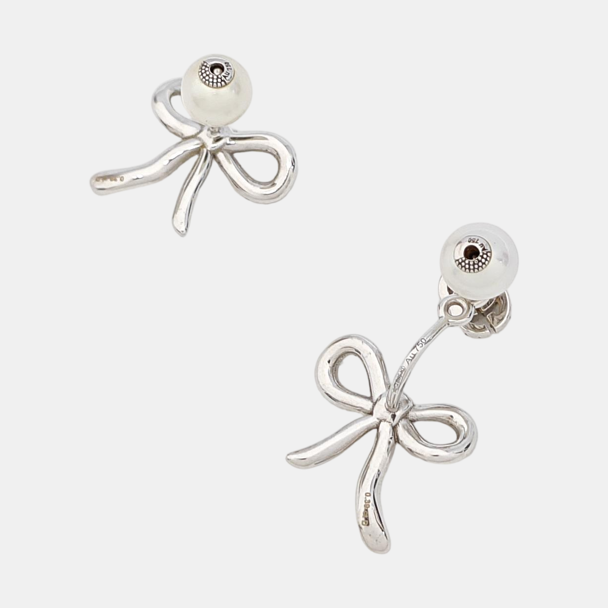 18k White Gold Silver Stud Earrings