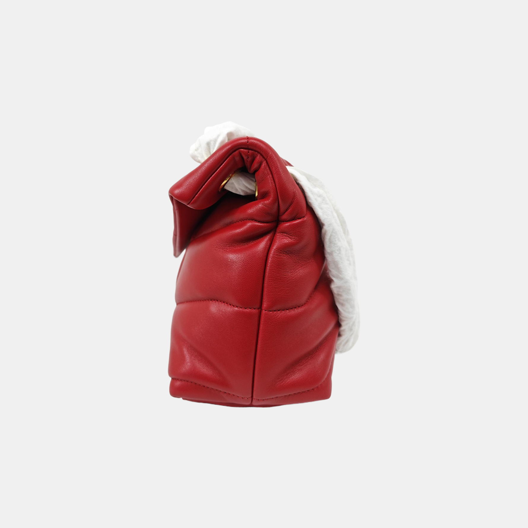 LOULOU Small Quilted Lambskin Red