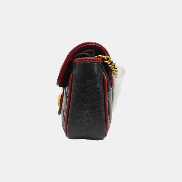 GG Marmont Super Mini Quilted Calfskin Black