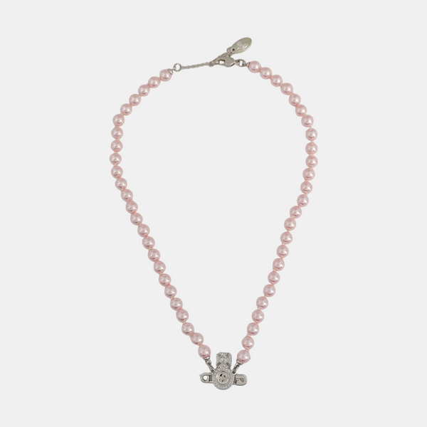 Faux Pearl Pink Necklace