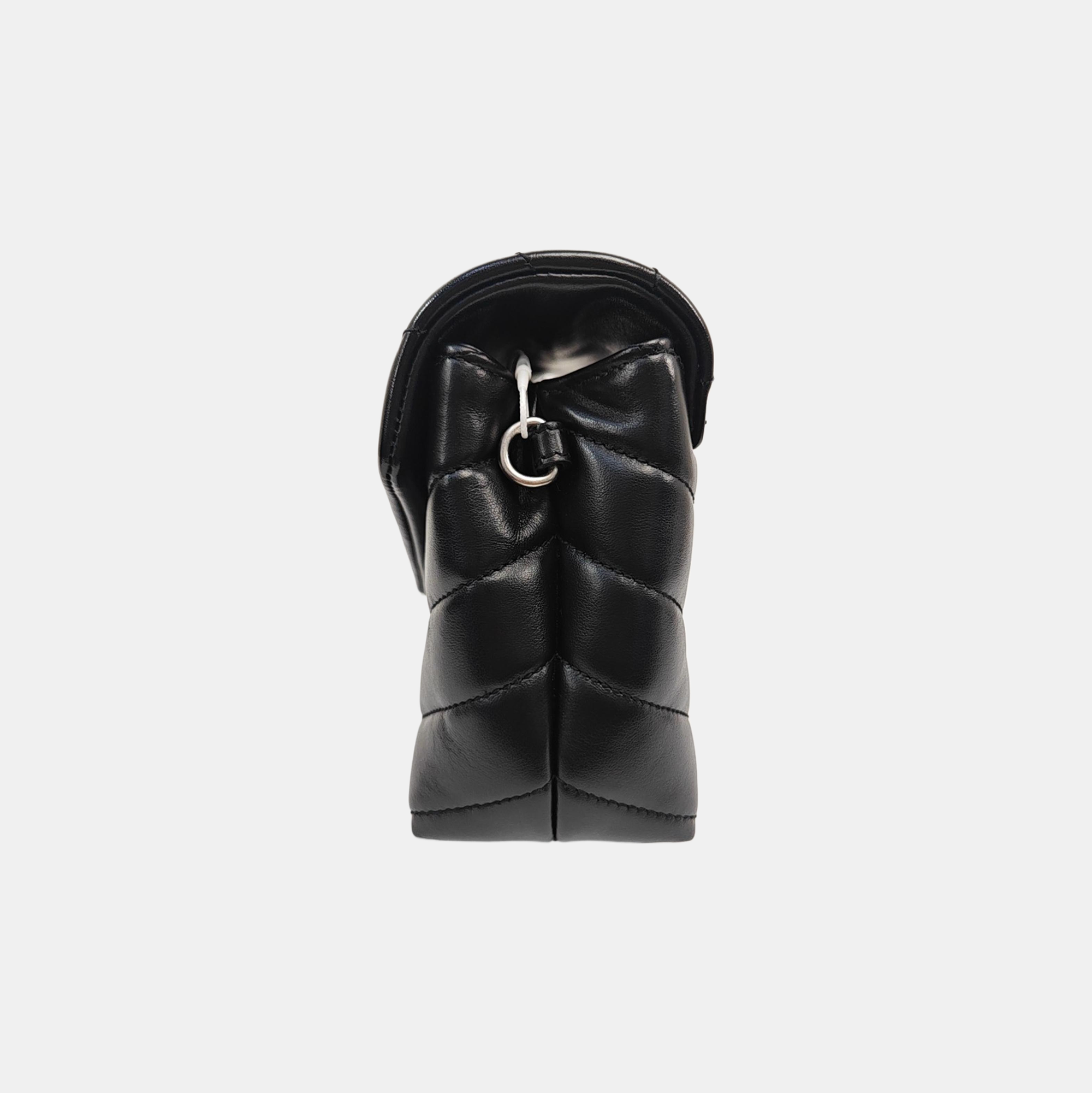 LOULOU Extra Small Chevron Calfskin Black