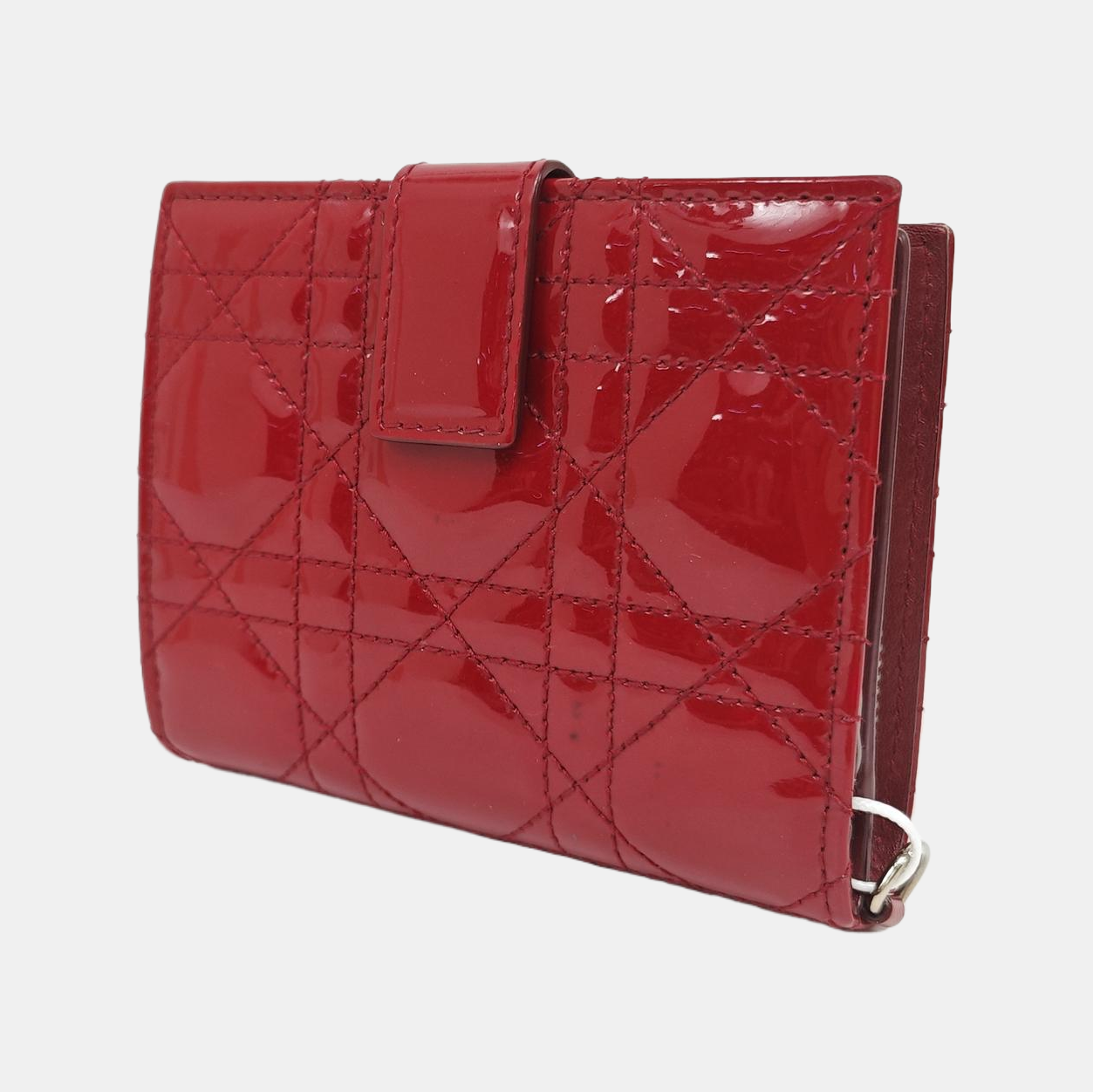 Lady Dior Cannage Patent Leather Red Wallet