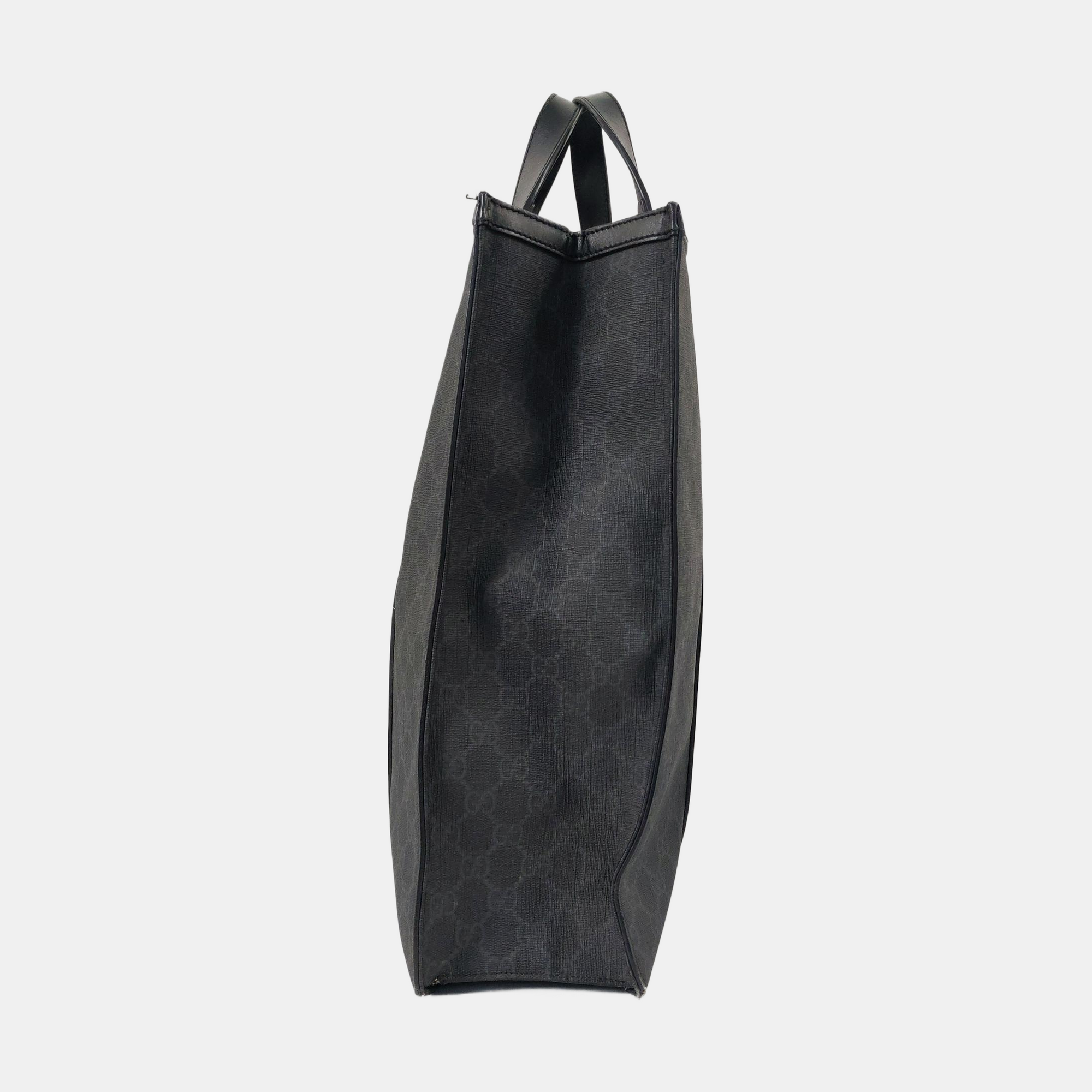 Monogram Coated Canvas Tote Bag Black