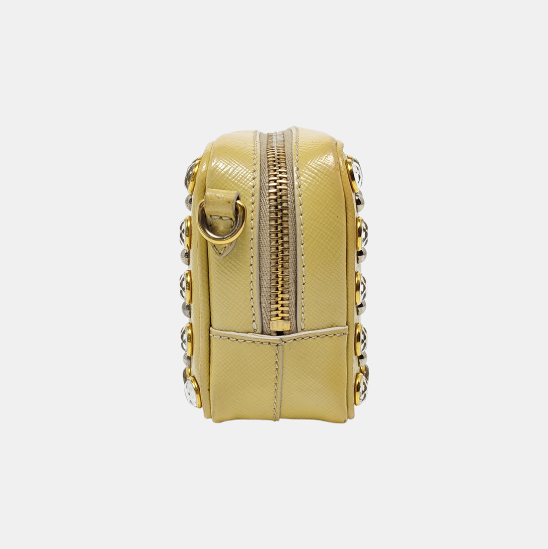 Vitello Phenix Camera Bag Saffiano Calfskin Yellow
