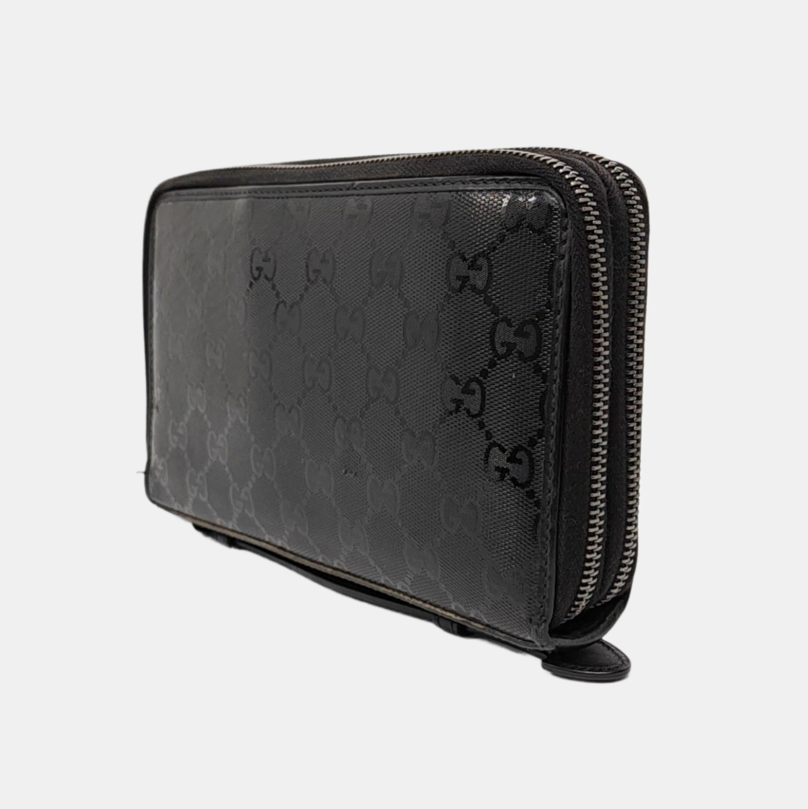 Monogram Coated Canvas Clutch Black