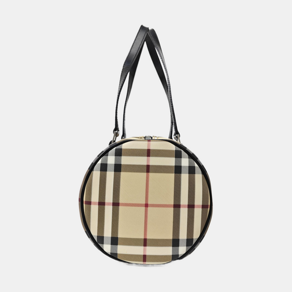 Coated Canvas Top Handle Bag Beige
