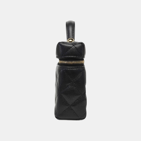 25C Quilted Grained Calfskin Black