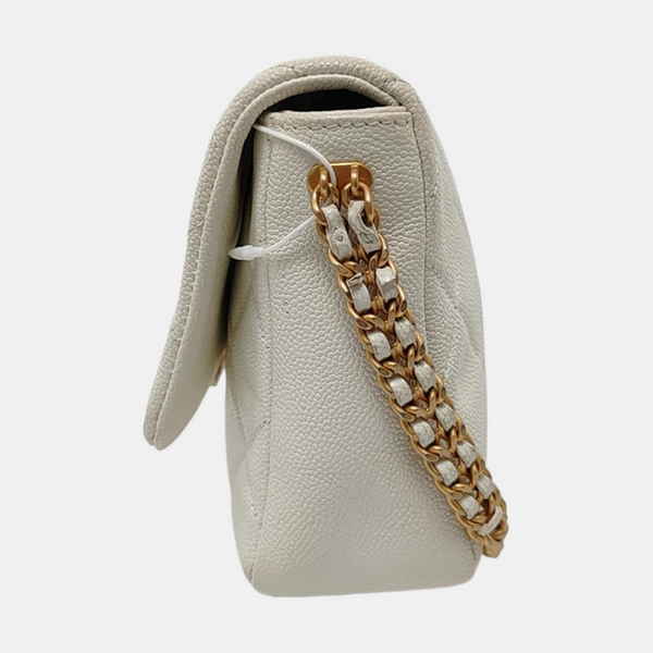 WOC Quilted Grained Calfskin White