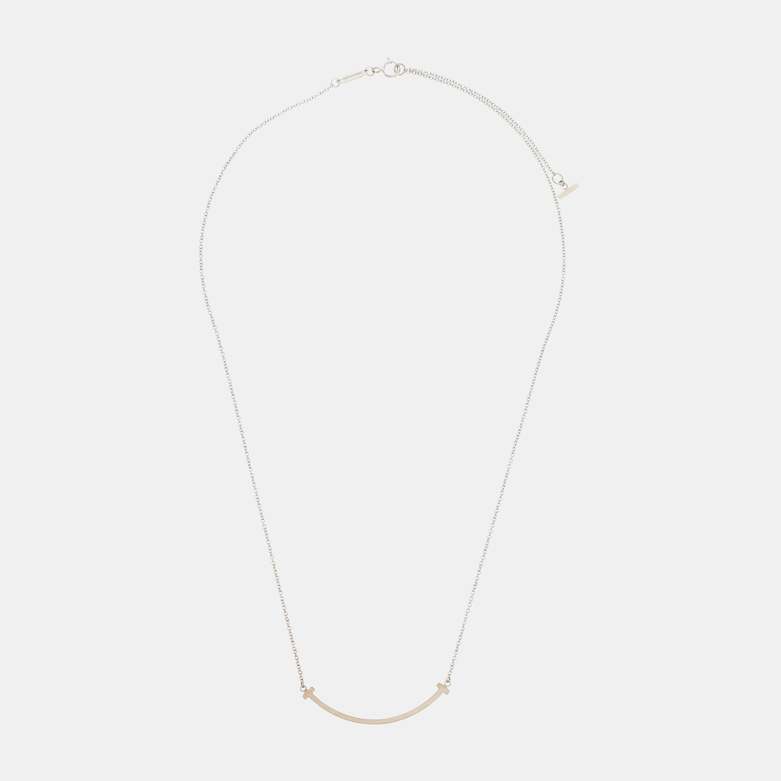 Tiffany T 18k White Gold Silver Necklace
