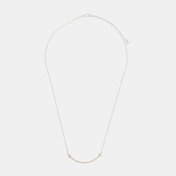 Tiffany T 18k White Gold Silver Necklace