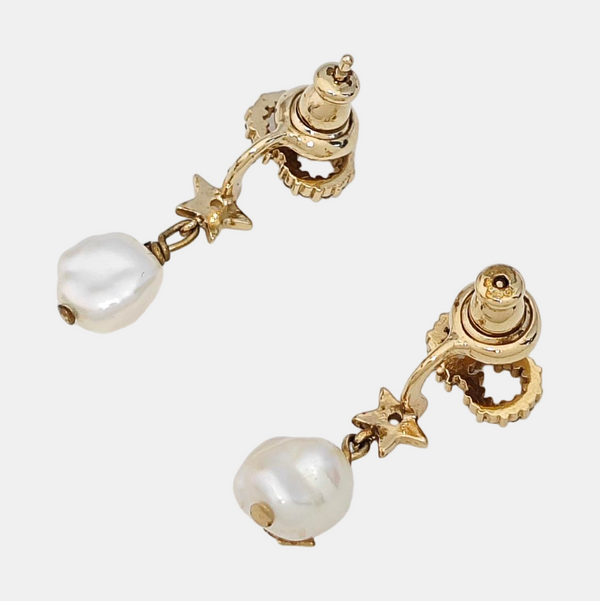 Shiny-D Crystal Gold Stud Earrings